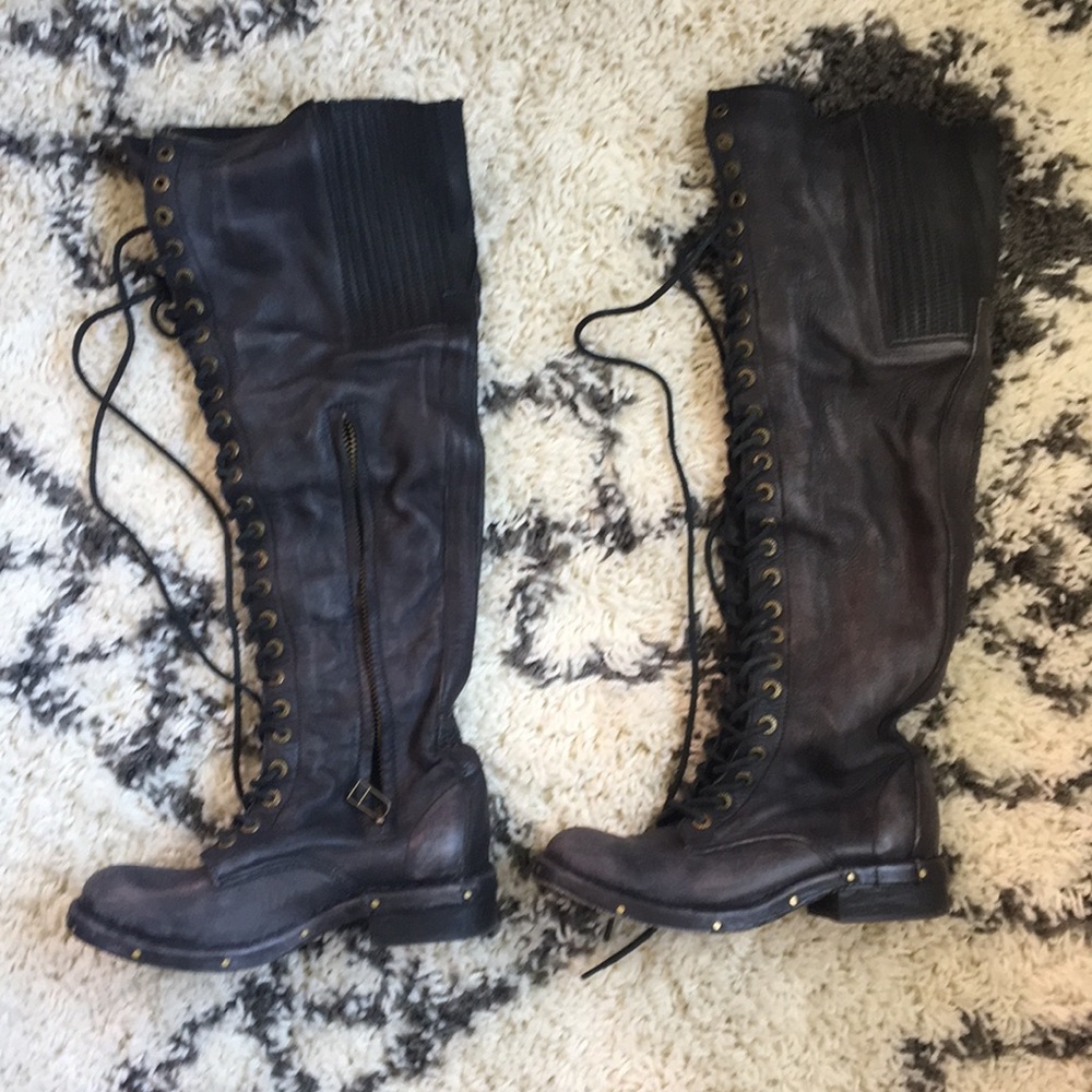 Jeffrey Campbell knee-high leather boots